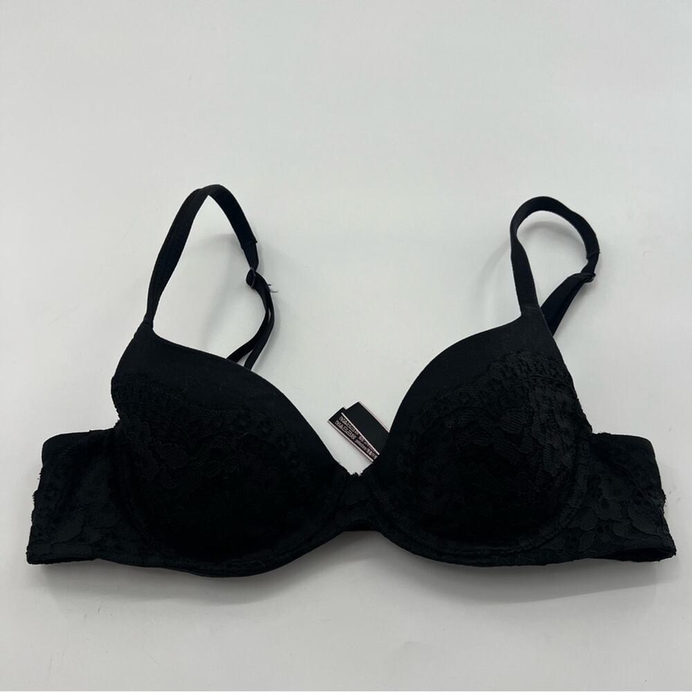 Victoria’s Secret Lined Demi Black Lace Sexy Bra